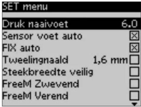 SET menu Druk naaivoet 6.0 Sensor voet auto FIX auto Tweelingnaald 1,6 mm Steekbreedte veilig FreeM Zwevend FreeM Verend