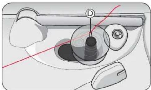HUSQVARNA Sapphire 835 - Winding the bobbin using the auxiliary spool pin - 2