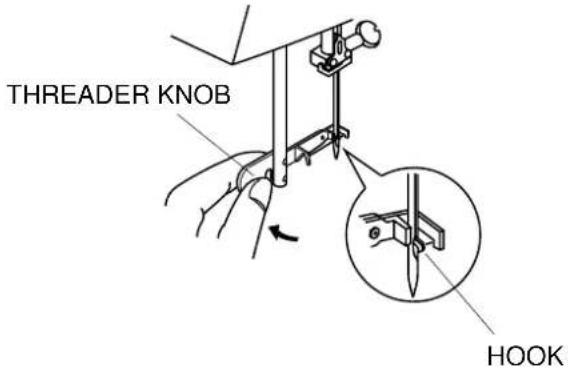 JANOME DC5100 - TO CHANGE THE NEEDLE THREADER: - 1