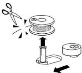 JANOME JP720 - Threading for bobbin winding - 6