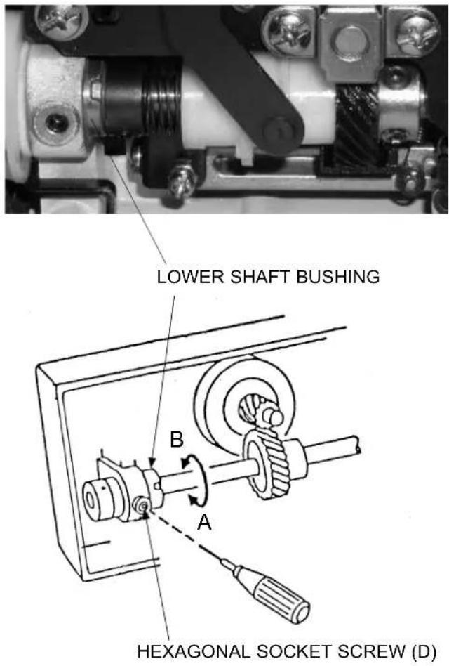 JANOME MC6600P - TO ADJUST THE BACKLASH OF HOOK DRIVE AND LOWER SHAFT GEARS - 1