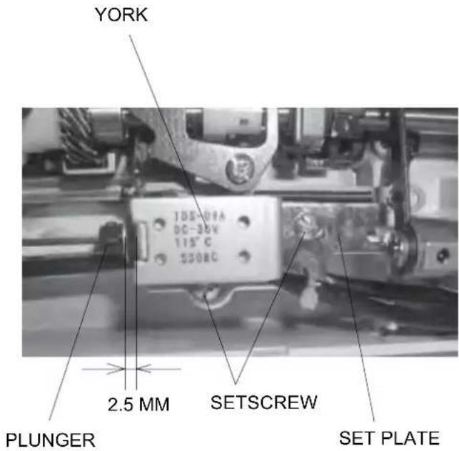 JANOME MC6600P - THE CLEARANCE BETWEEN THE PLUNGER AND THE TOP OF YORK SHOULD BE 2.5 MM. - 1