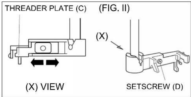 JANOME MC6600P - TO ADJUST THE POSITION OF THE THREADER PLATE (C) - 1