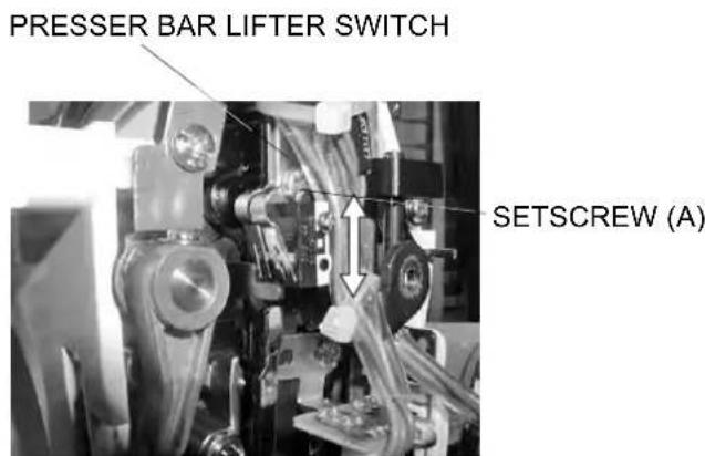 JANOME MC6600P - ADJUSTMENT OF PRESSER BAR LIFTER SWITCH POSITION - 3
