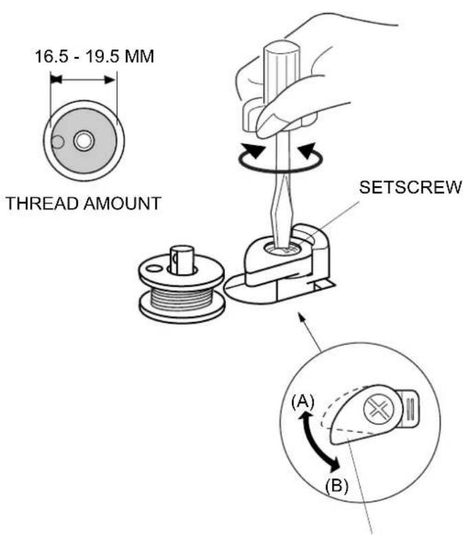 JANOME MC6600P - THE DIAMETER OF THREAD WOUND ON BOBBIN SHOULD BE 16.5 TO 19.5 MM. - 1