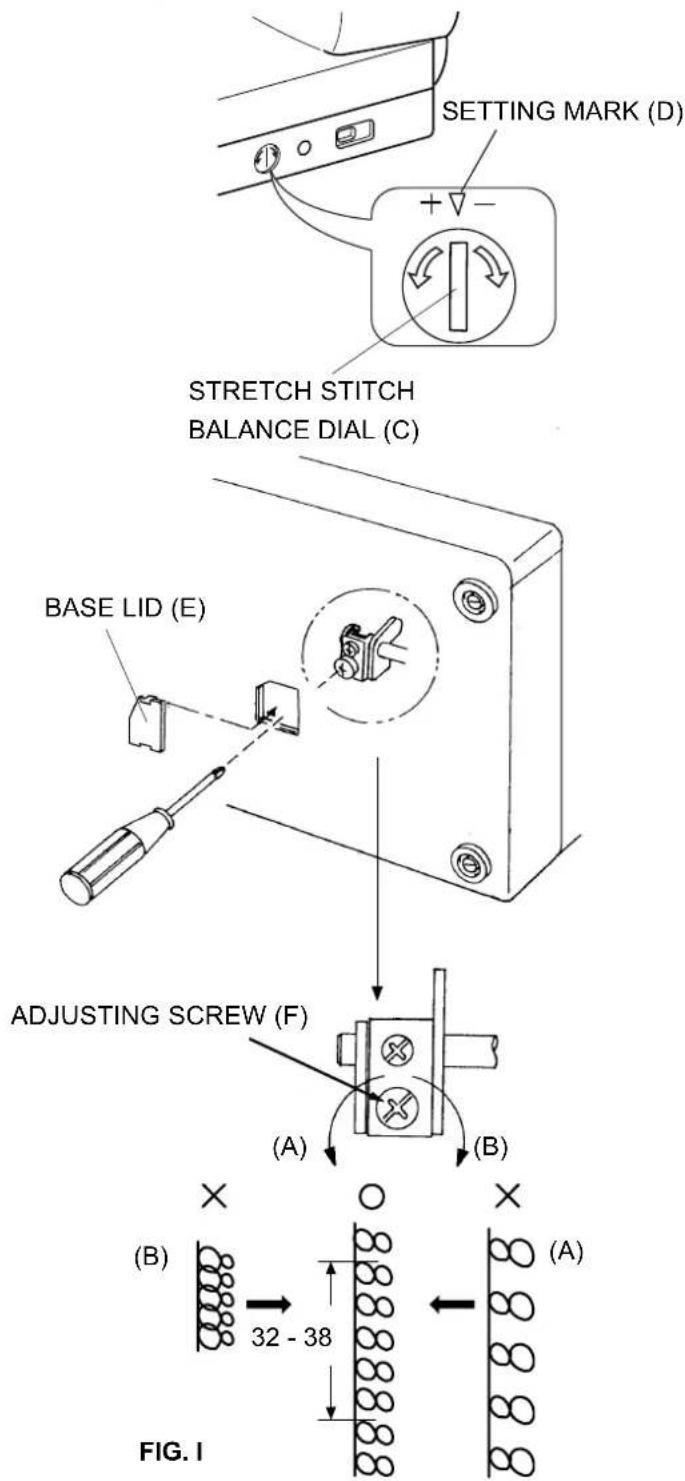 JANOME MC6600P - ADJUSTMENT OF STRETCH STITCH FEED BALANCE - 3