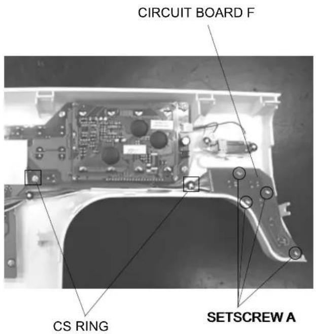 JANOME MC6600P - TO REMOVE CIRCUIT BOARD F AND SLIDE VOLUME - 1
