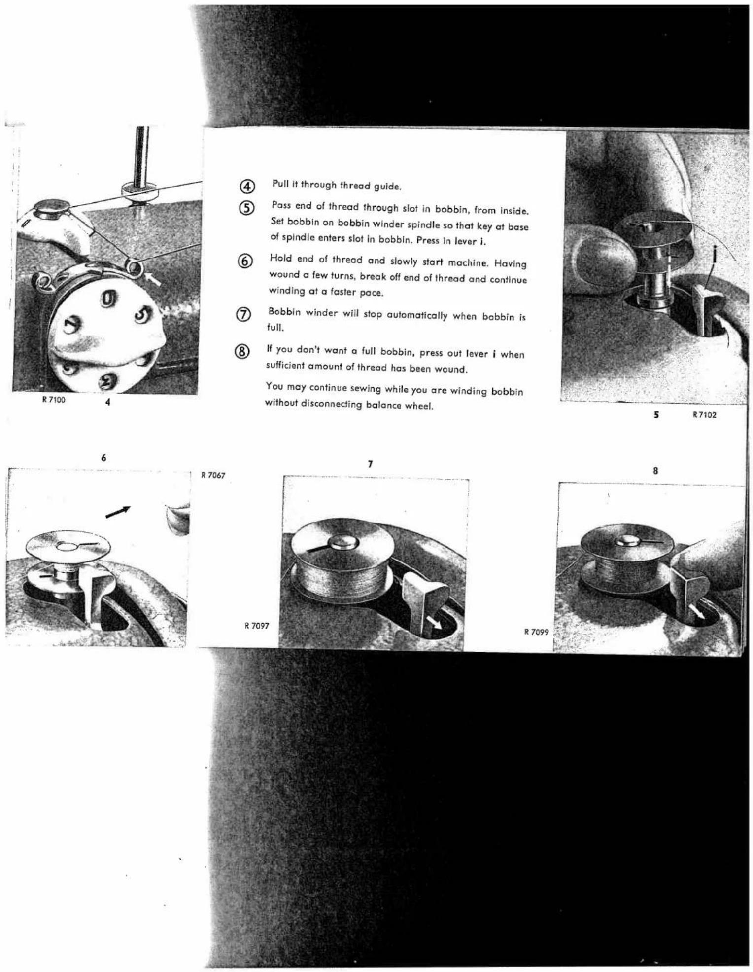 PFAFF automatic 262 - Winding the Bobbin - 4