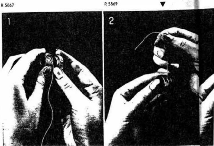 PFAFF automatic 332 - Inserting a Full Bobbin into Bobbin Case - 1