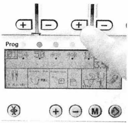 PFAFF coverlock 4872 - Changing and storing the stitch length, differential feed and tension settings - 2