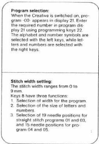 PFAFF creative 1472 - The controls of the Creative comput- - 5