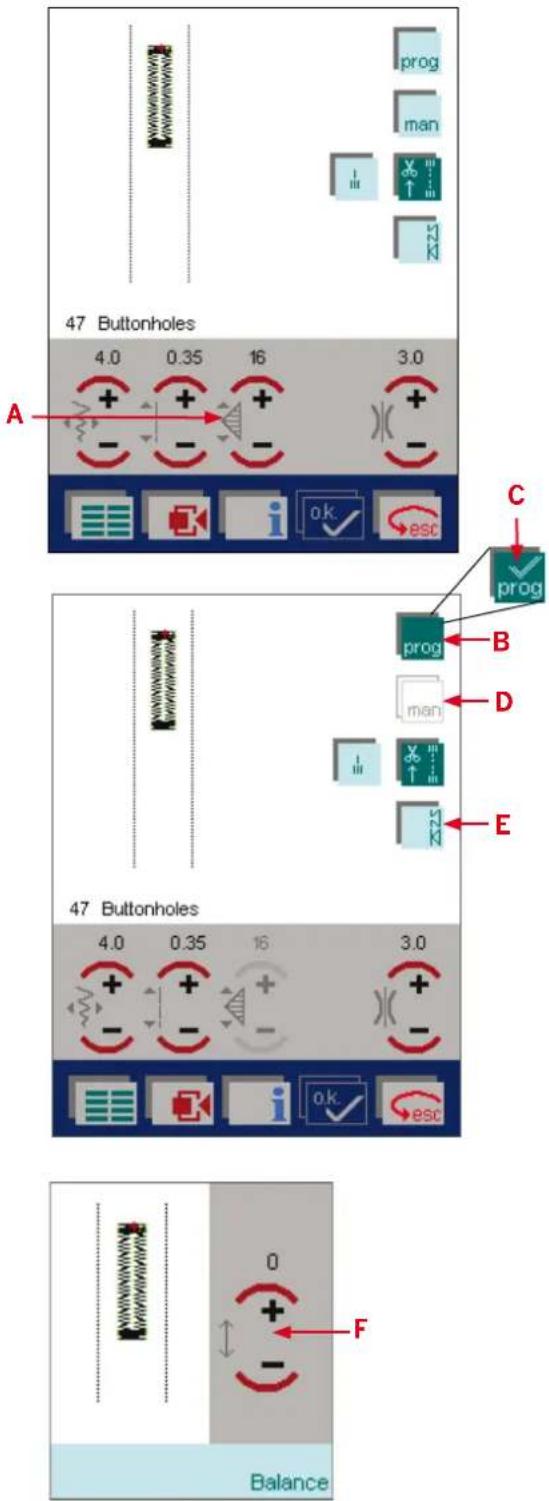 PFAFF creative 2170 - How to balance a buttonhole - 1