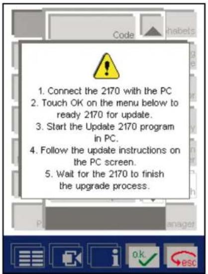 PFAFF creative 2170 - Set your Pfaff creative 2170 in the update mode - 1