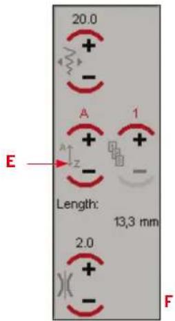 PFAFF creative 2170 - Changing a single character in the written sequence - 2