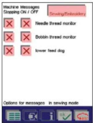 PFAFF creative 2144 - Options for messages - 1