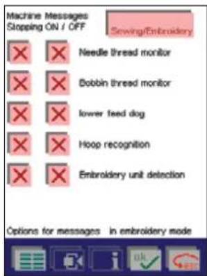 PFAFF creative 2144 - Options for messages - 2