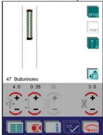 PFAFF creative 2144 - You have two ways to determine the buttonhole length - 1