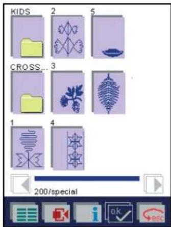 PFAFF creative 2144 - Selecting a stitch/design that is stored on a card: - 1