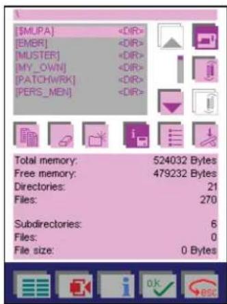 PFAFF creative 2144 - Memory information - 1