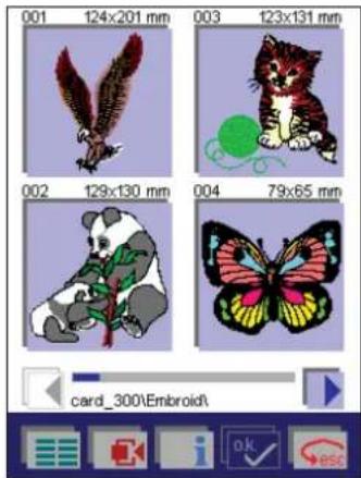 PFAFF creative 2144 - Selecting a design that is stored on a Pfaff creative card: - 2
