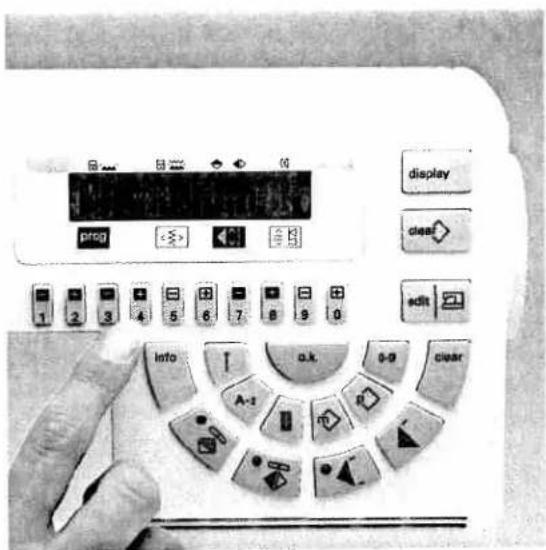 PFAFF creative 7530 - Summary of the options for program selection - 1