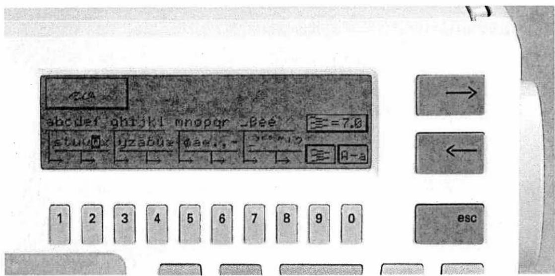 PFAFF creative 7550 - Switching from upper case to lower case letters in the script alphabet - 1