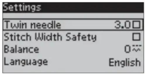 PFAFF expression 150 - Settings menu - 1