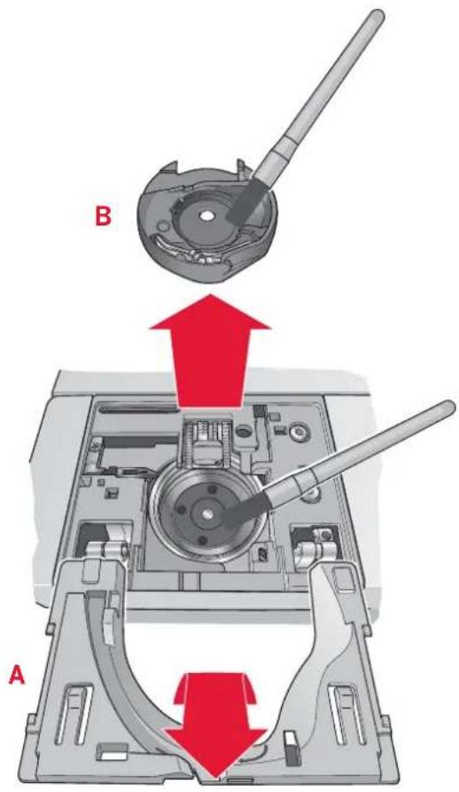 PFAFF expression 2.0 - Cleaning under the bobbin area - 2