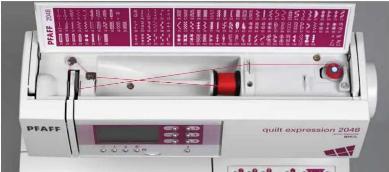PFAFF expression 2038 - Winding a bobbin through the needle - 2