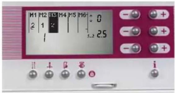 PFAFF expression 2048 - Opening an m-memory - 1