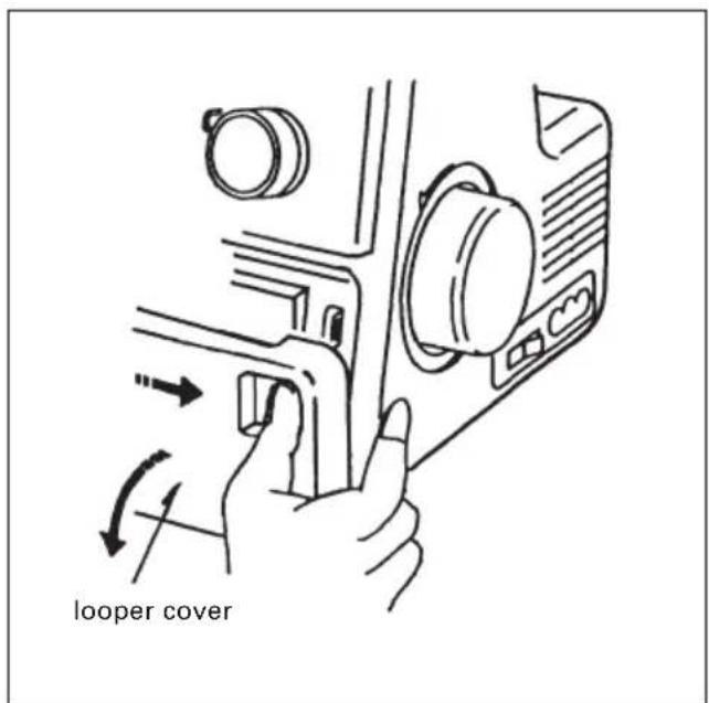 PFAFF hobbylock 4752 - Opening and closing the swivel plate - 1