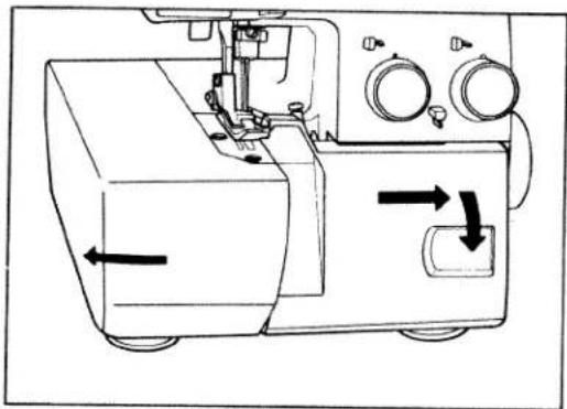 PFAFF hobbylock 774 - f. Opening and closing looper cover and side cover - 1
