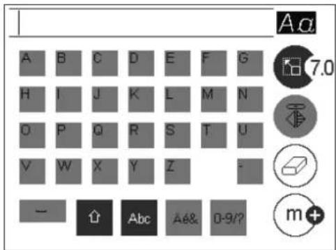 PFAFF performance 2058 - Functions in the alphabet sequence menu - 10