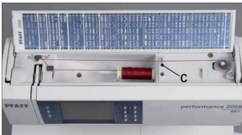 PFAFF performance 2058 - Winding the bobbin from the spool pin - 1