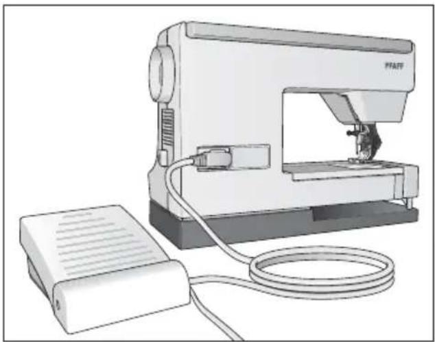 PFAFF select 2.0 - Connecting the foot control - 1