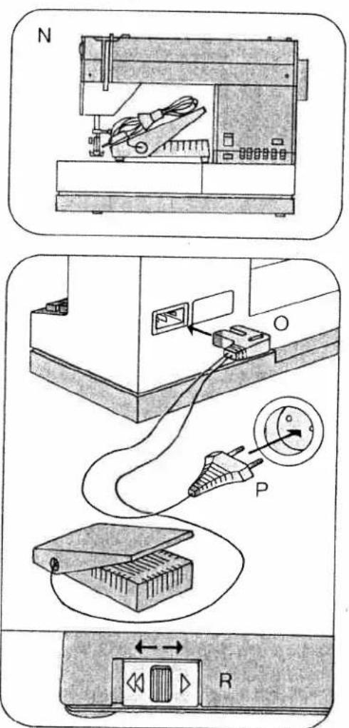 PFAFF tiptronic 1067 - Electrical connection and foot control 1047 (see ill. at right) - 2
