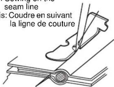 seam lines: s: Coudre en suivant la ligne de couture