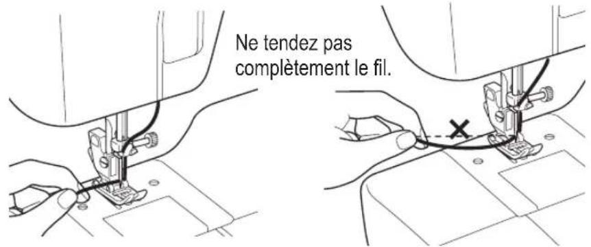 Ne tendez pas complètement le fil.