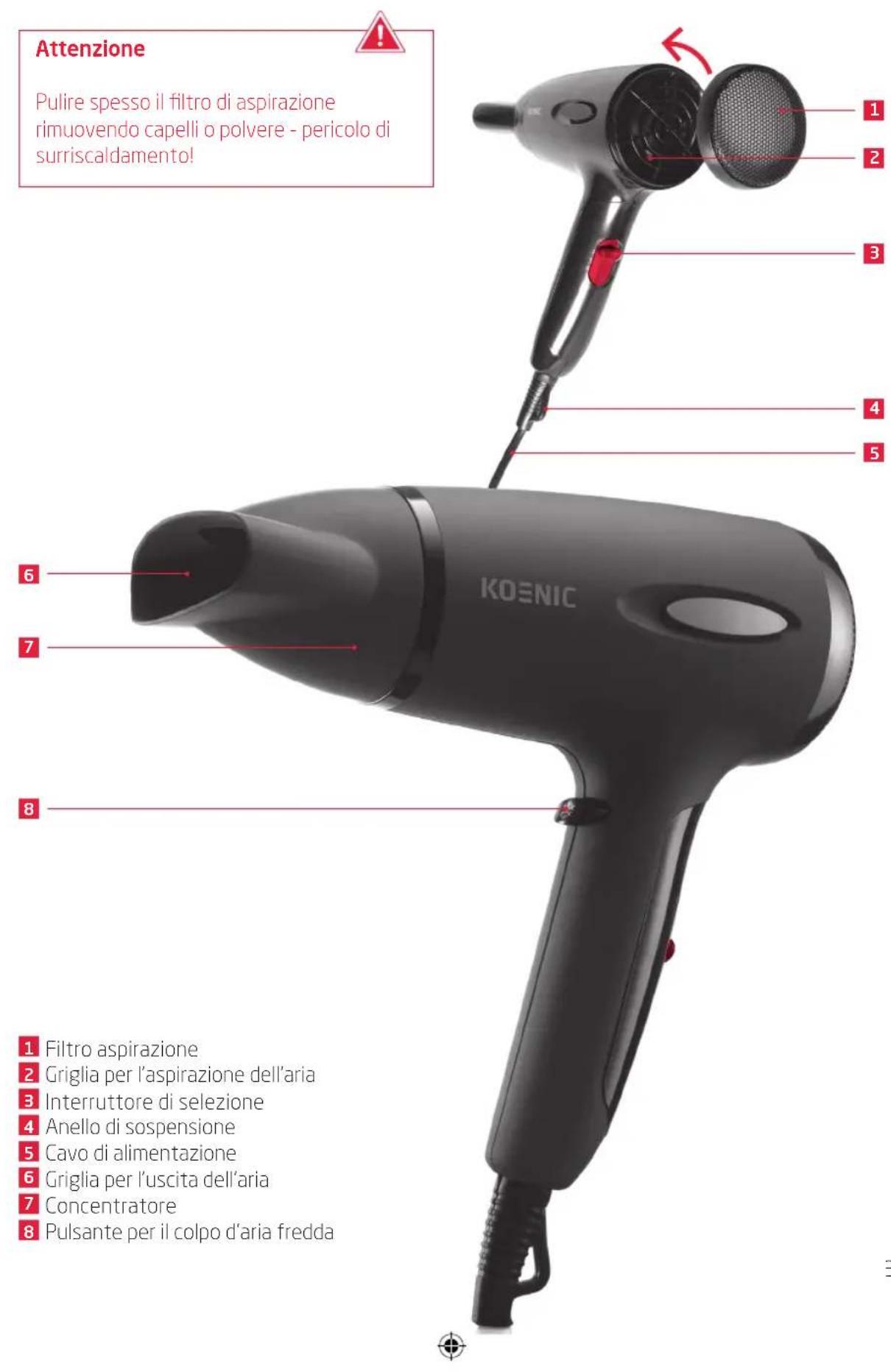 Koenic KHD150 - Funzione di colpo d'aria fredda - 5