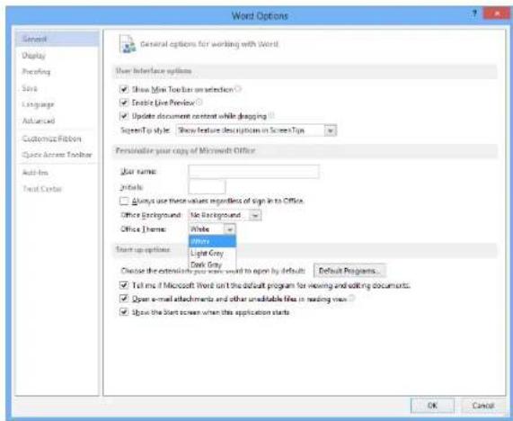 MICROSOFT Word 2013 - Where do I choose options? - 1
