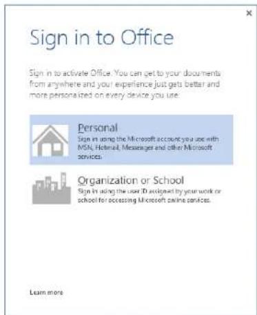 MICROSOFT Word 2013 - Sign in to Office - 1
