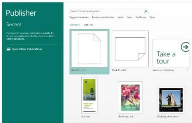 MICROSOFT Publisher 2013 - Start with a template - 1
