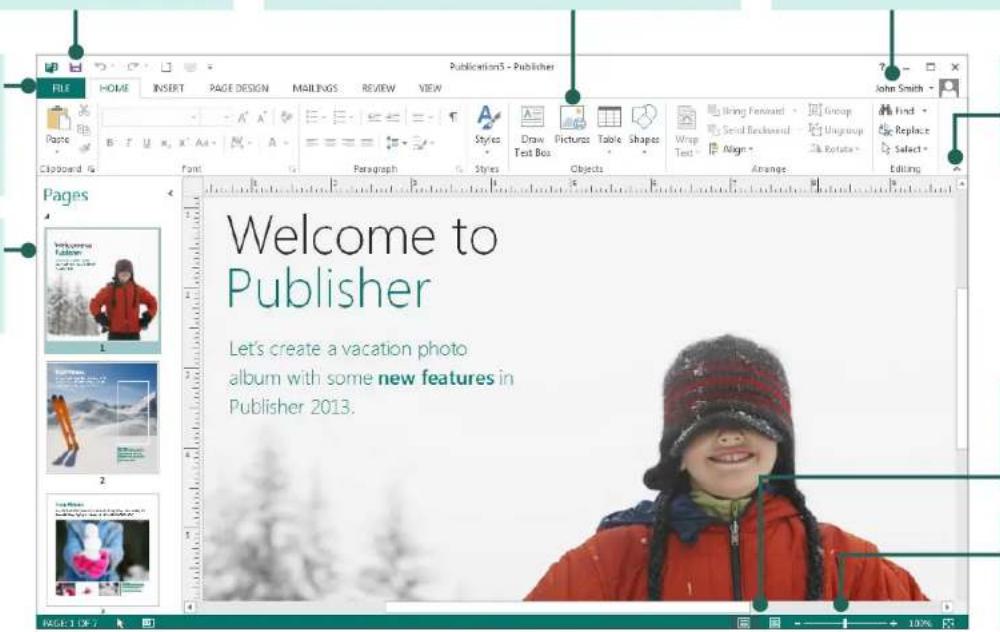MICROSOFT Publisher 2013 - Navigation pane - 1