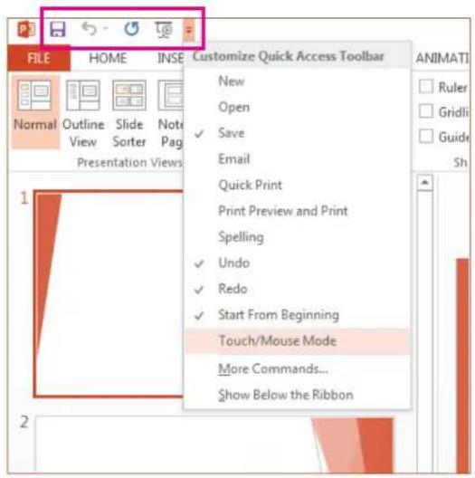 MICROSOFT PowerPoint 2013 - Access frequently-used commands - 1