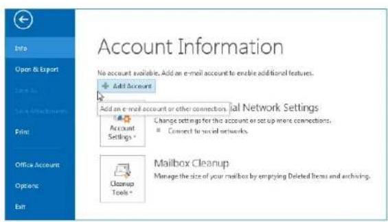 MICROSOFT Outlook 2013 - First things first: Add your account - 1