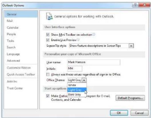 MICROSOFT Outlook 2013 - Change the Office Theme - 1