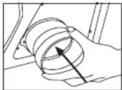 Hand holding a cylindrical object with an arrow pointing to it, no visible text or symbols