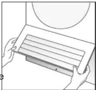 Illustration of hands holding a rectangular object with horizontal lines, next to a circular object. No text or symbols.