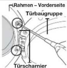 Rahmen - Vorderseite Türbaugruppe Türscharnier