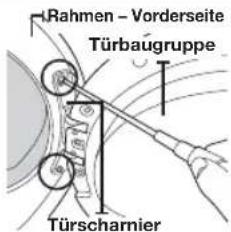Rahmen - Vorderseite Türbaugruppe Türscharnier